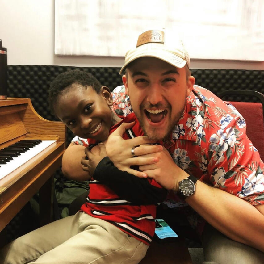 Matt and his student, Caleb. Matt and his student, Caleb.